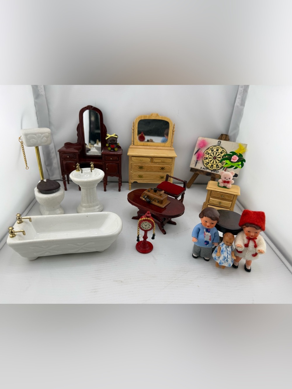 Vintage Doll House Collection - Doll Furniture & Dolls - most like new condition